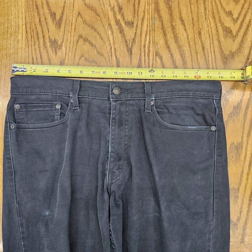 Levi's 513 Slim Straight Jeans‎ Mens W34 L30 Jet Black Stretch Denim 34x30